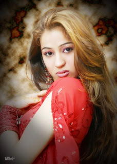 A Cute Pakistani Model in Red Dress