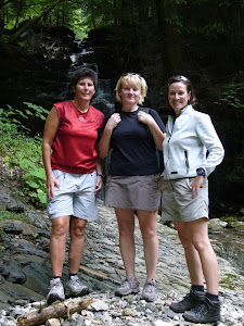Zoe, Rachel and Jeanette on one of our lovely summer walks above Annecy