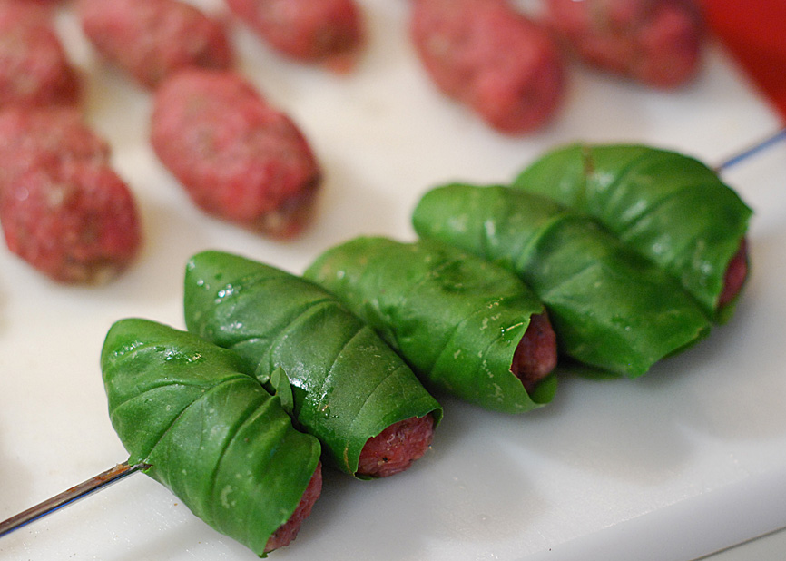 Grilled Beef & Basil Rolls