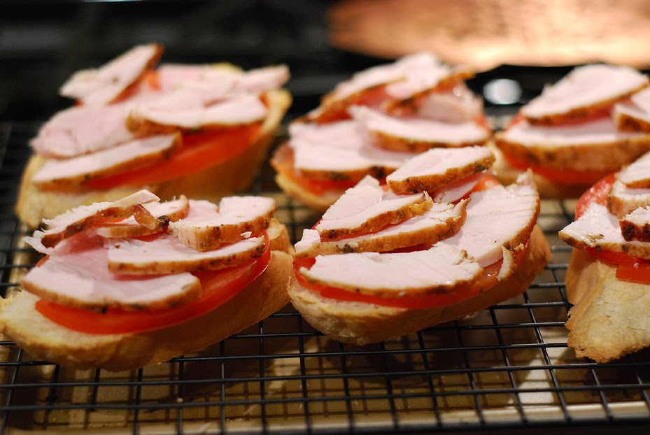 Leftover Turkey Hot Brown Crostini