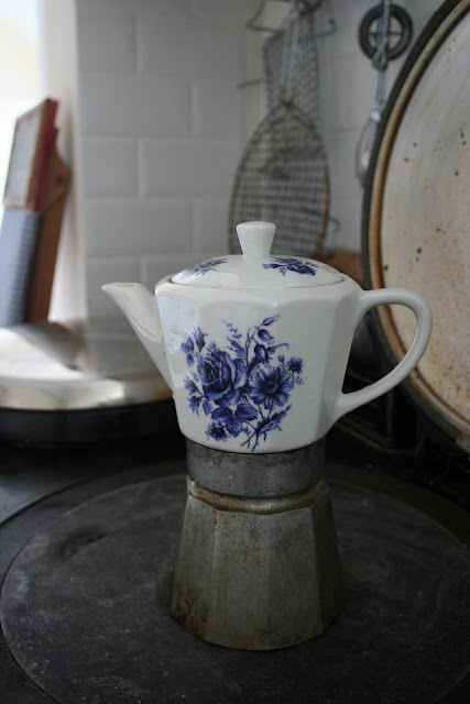 Making coffee on the Aga at the Underground Restaurant