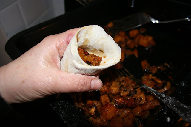 Making butternut squash and sweet potato samosas at the Underground Restaurant