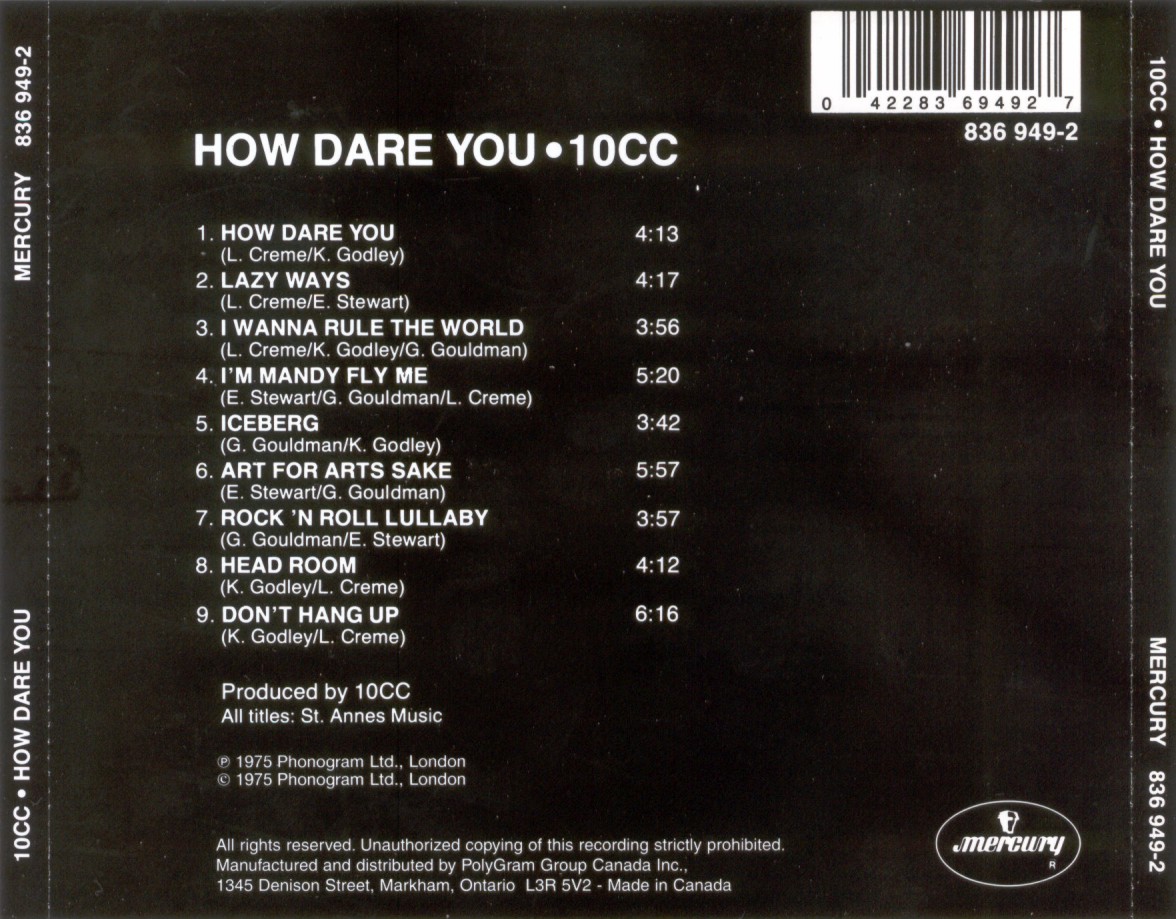 10cc - How Dare You! 10cc - How Dare You!
