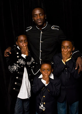 Akon with children Akon with children