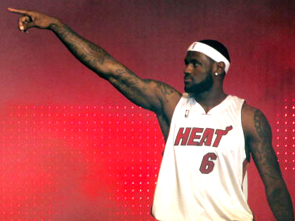 lebron james heat dunk pictures. LeBron James takes a lot of