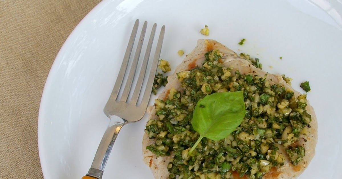 Gourmet Girl Recipe Seared Tuna Steak with Fresh Basil Pesto