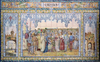 Plaza de España, Sevilla - Azulejo de Cáceres (Motivo central)