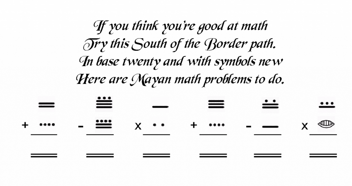 Mayan Math Problems - math puzzlesadding in mayan numerals is just part