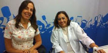 Mara e Drª Albetina juntas no Estúdio da Eldorado