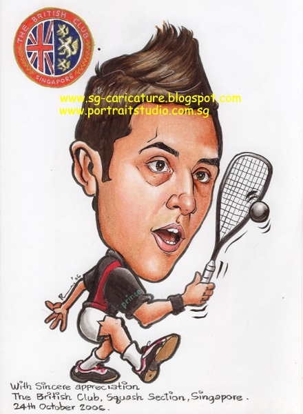 Squash Player Cartoon
