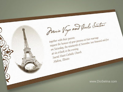 Paris Theme Wedding Invitation Paris Theme Wedding Invitation