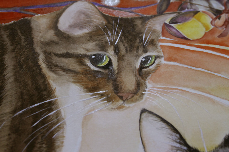 Adan's Everyday: 兔年貓畫；Cat Art Sunday - Finished!!