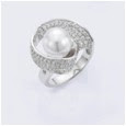 Bague perle blanche