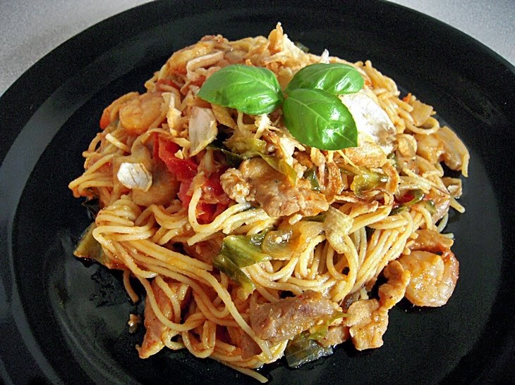 The Podanys to our world Fried Tom Yum Pasta