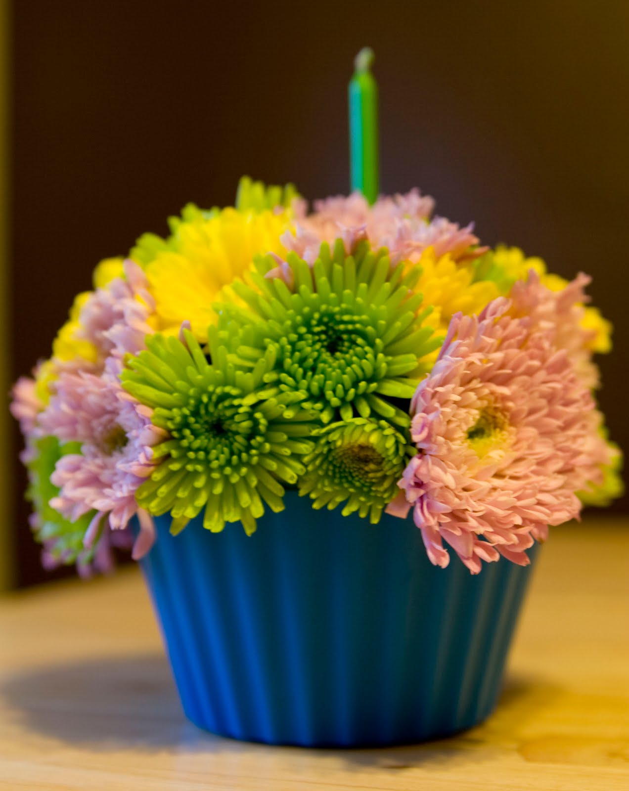 Purple Paisley Designs Feature Cupcake Flower Arrangement