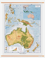 Physical wall map of Australia