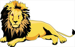 Old yellow lion clipart image