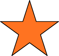 Large orange star clipart picture for people who love stargazing