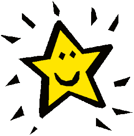 Happy yellow star clipart image