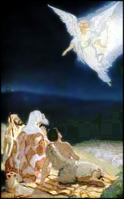 Angel appears in nativity clip art scene