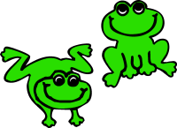 A pair of green frogs clip art