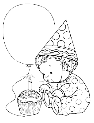 First Birthday Coloring Pages