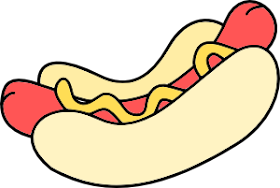 Mustard hot dog clipart image