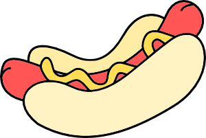 Mustard hot dog clipart image