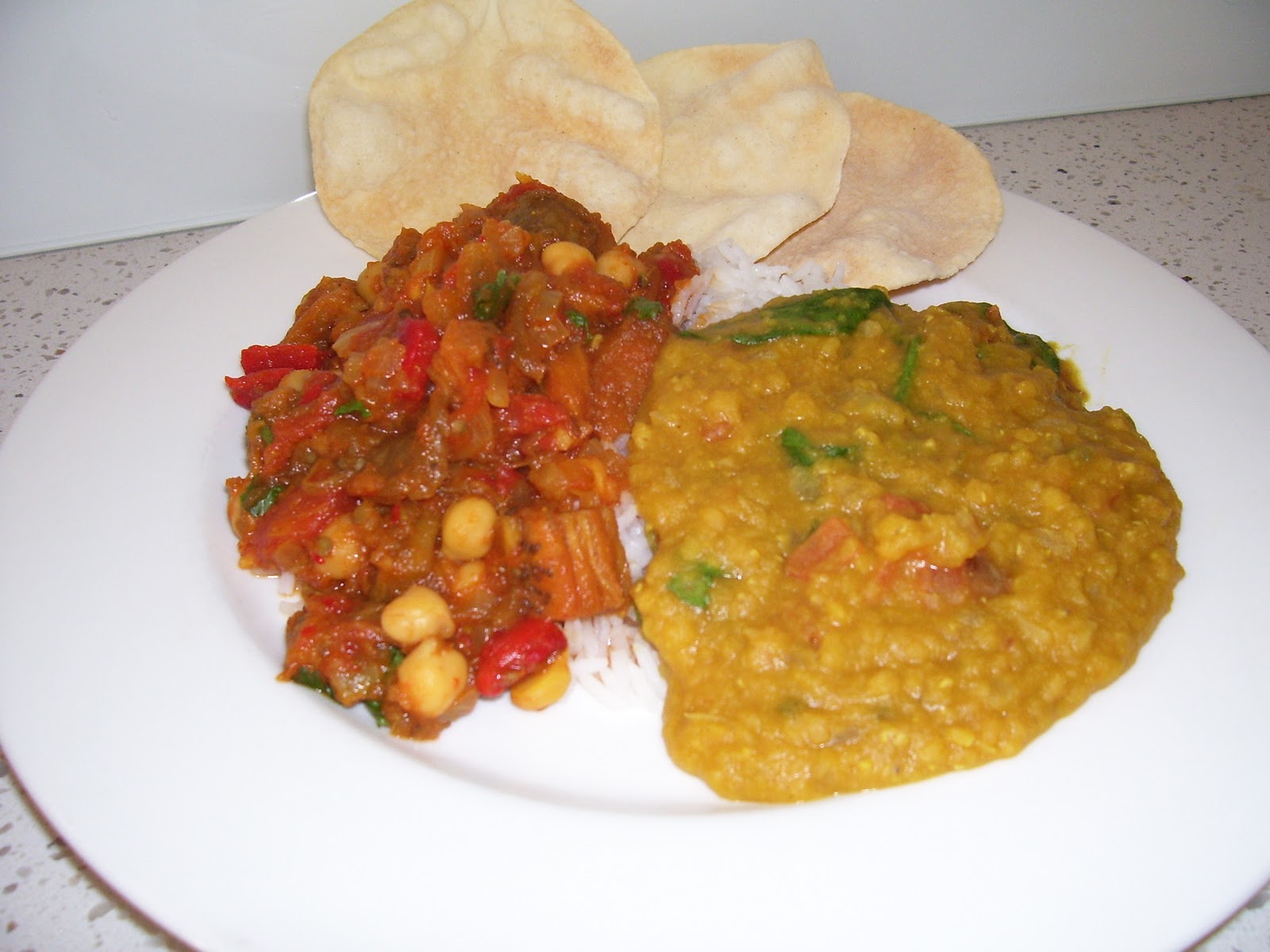 Veganise This! Eggplant Chickpea Curry and a Red Lentil Dhal