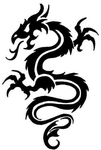 tribal dragon tattoo flash