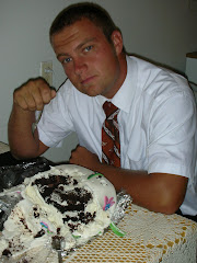 Travis really enjoyed the cake, as you can tell.