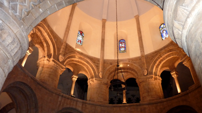 The tiny Round Church, one of only three in England. Built before the University. Wide angle lens needed.