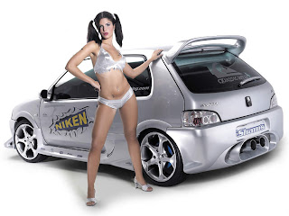 hot girl and car wallpaper
