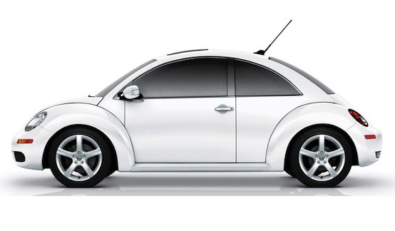 White 2012 VW beetle