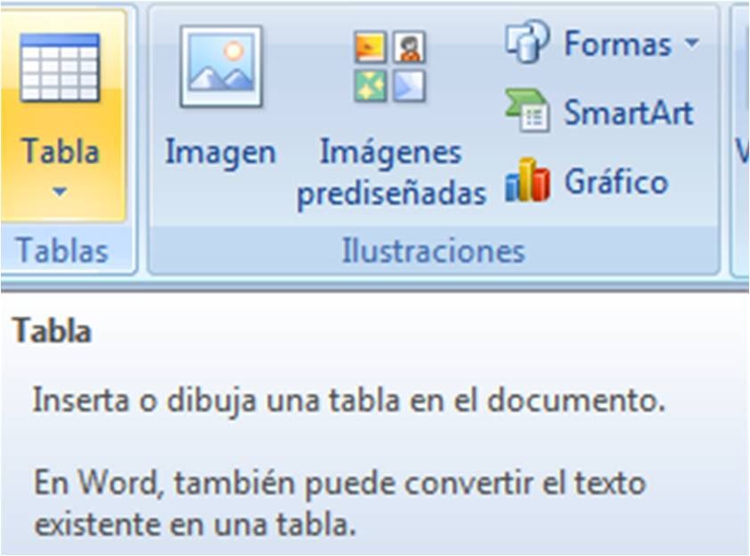 Creacion de tablas en Word 2007