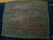 tag levis circa 1957