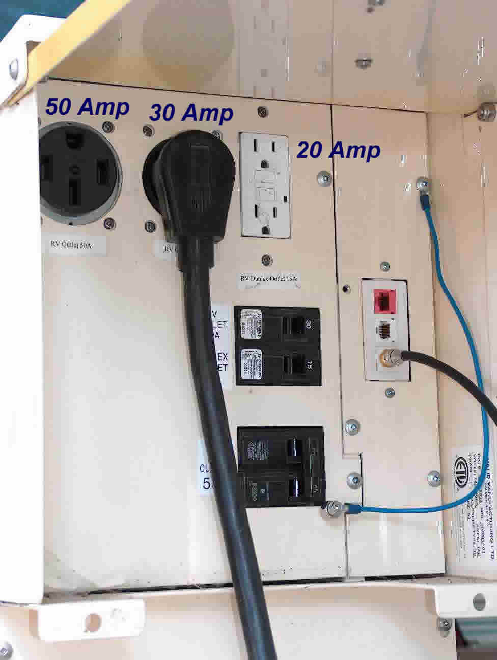 Camping w/Chris: 20 30 & 50 Amp Plugs? 50 30 20 Amp Pedestal Rv Power Outlet