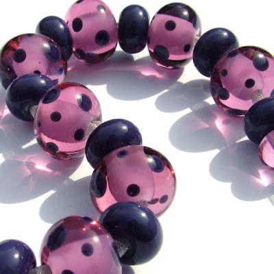 Spotty Lampwork Glass Beads