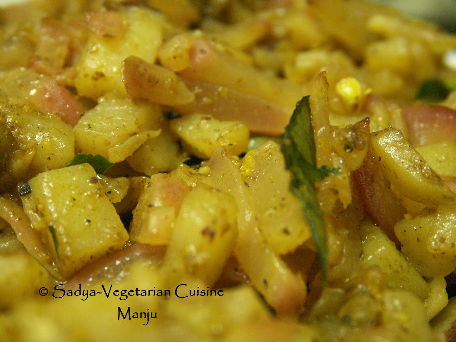 SadyaVegetarian Cuisine Indian potato radish curry