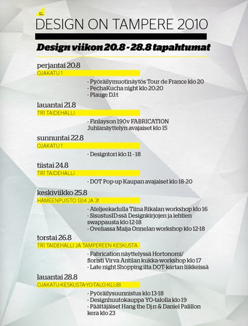 Design On Tampere elokuuta 2010 Design On Tampere elokuuta 2010