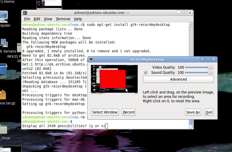 ubuntu record screencast