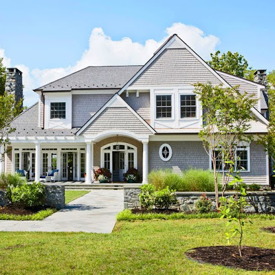 Style  Clean House on This New England Shingle Style House Features Two Stone Chimneys  Two