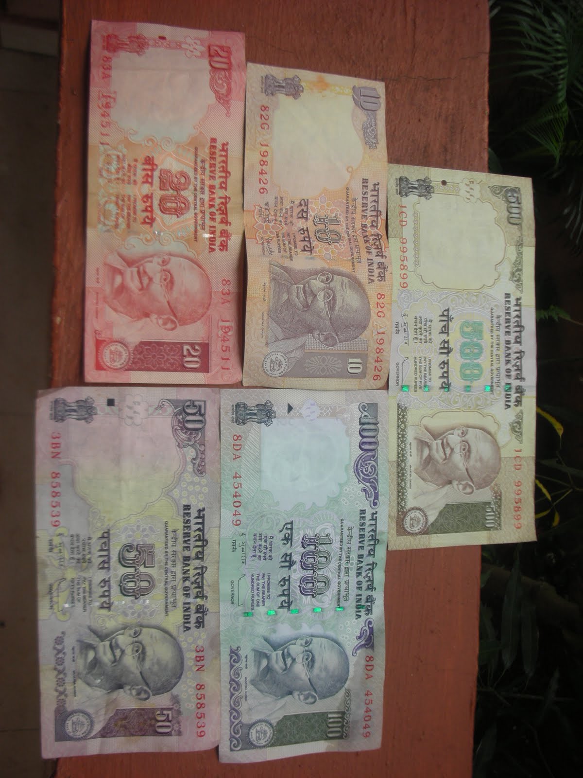Meine Reise Indische Banknoten