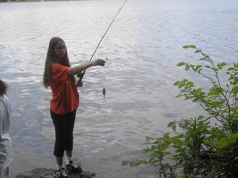 Alexis fishing at Gifford Pinchot Park