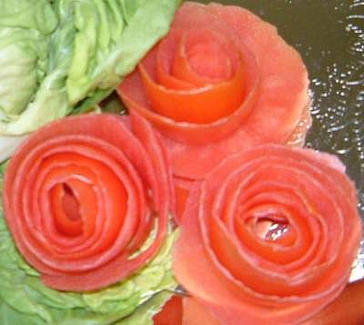 garnish into a rose garnish into a rose