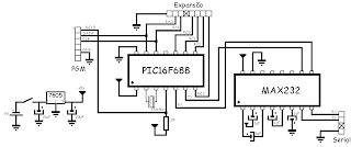 Circuito da placa protótipo. Clique para ampliar