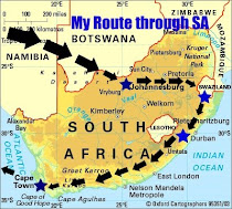 Travel Route Through South Africa