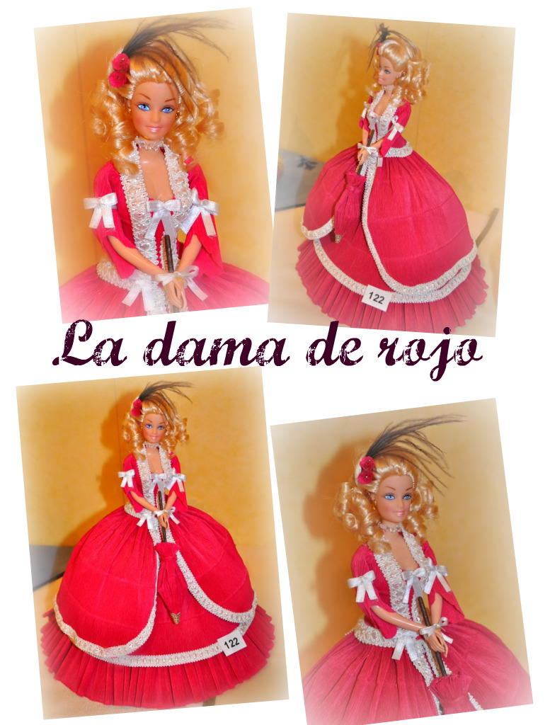 muñecas con vestidos de papel