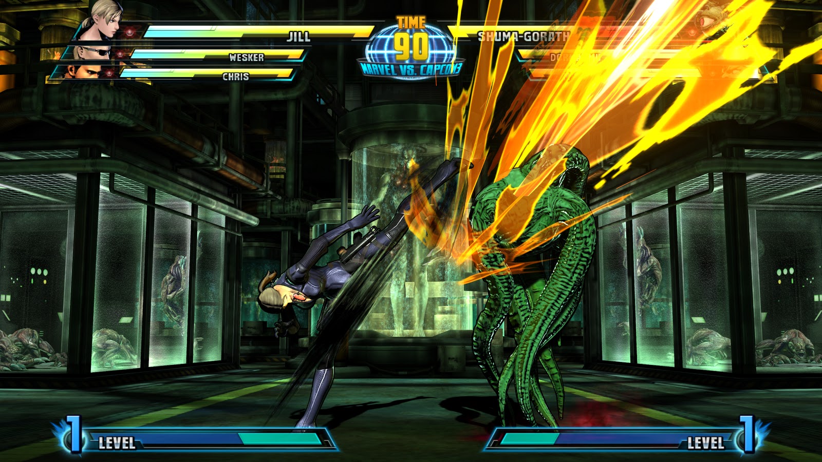 Marvel vs Capcom 3: Jill and Shuma Gorath Screenshots.