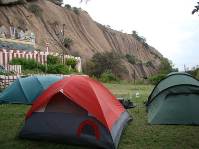 tents, temple and rock climbing